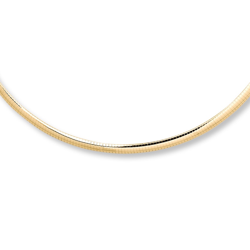 Solid Omega Necklace Yellow Gold Plated 18"