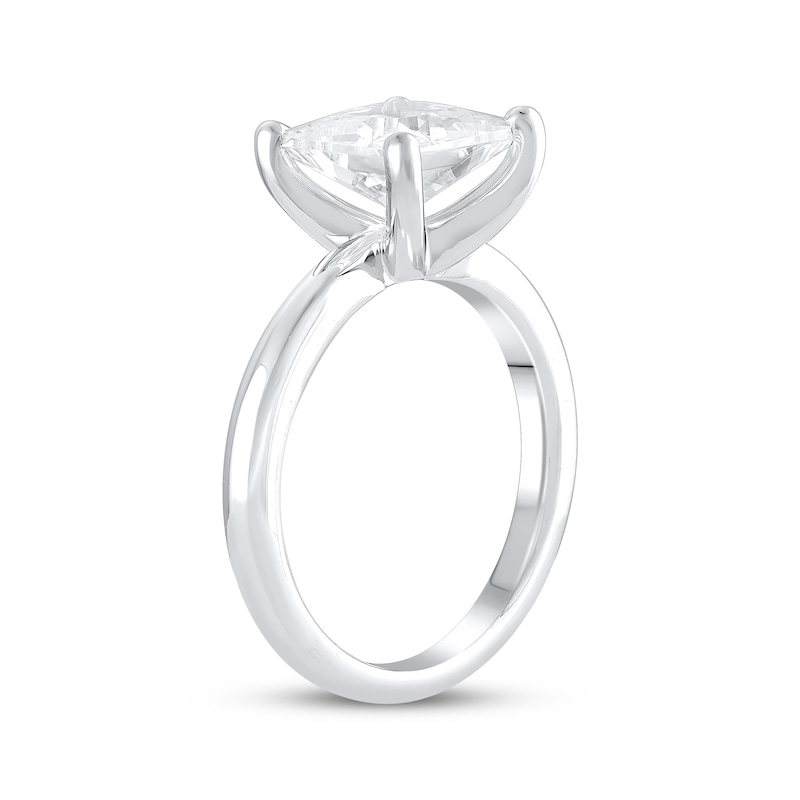Lab-Created Diamonds by Princess-Cut Solitaire Engagement Ring 3 ct tw White Gold Plated