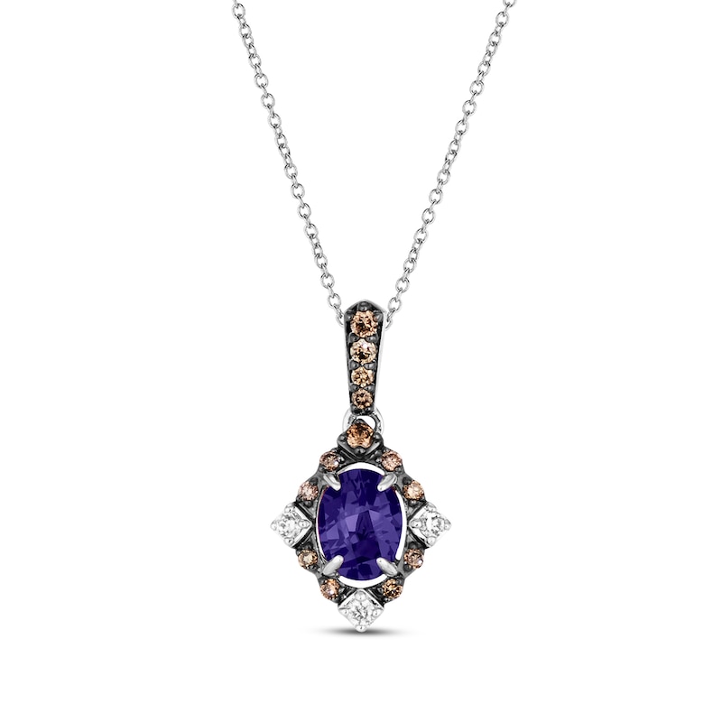 Le Vian Tanzanite Necklace 1/6 ct tw Diamonds Vanilla Gold Plated 18"