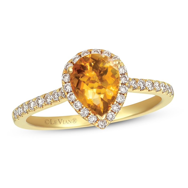 Le Vian Citrine & Diamond Ring 1/3 ct tw Honey Gold Plated