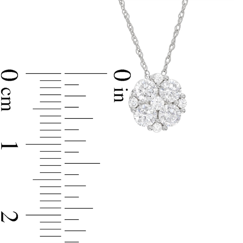 THE LEO Diamond Flower Necklace 5/8 ct tw White Gold Plated 19”