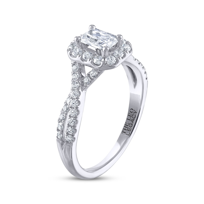 THE LEO Legacy Lab-Created Diamond Emerald-Cut Engagement Ring 7/8 ct tw White Gold Plated