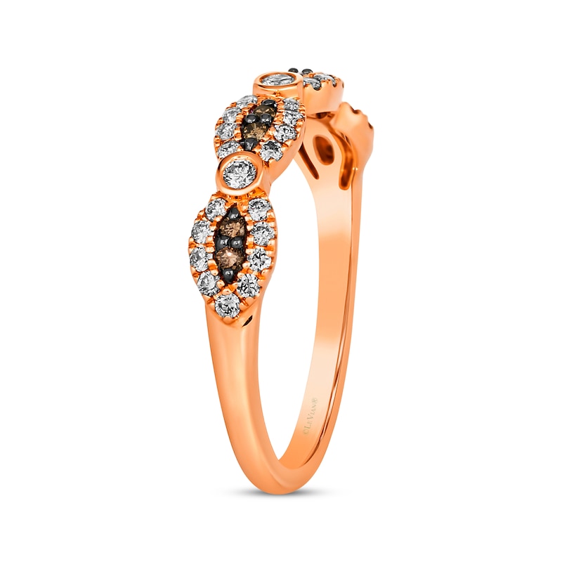 Le Vian Chocolate Waterfall Diamond Ring 3/8 ct tw Strawberry Gold Plated