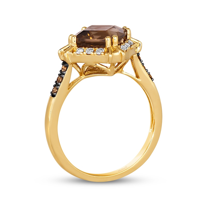 Le Vian Creme Brulee Chocolate Quartz Ring 1/5 ct tw Diamonds Honey Gold Plated