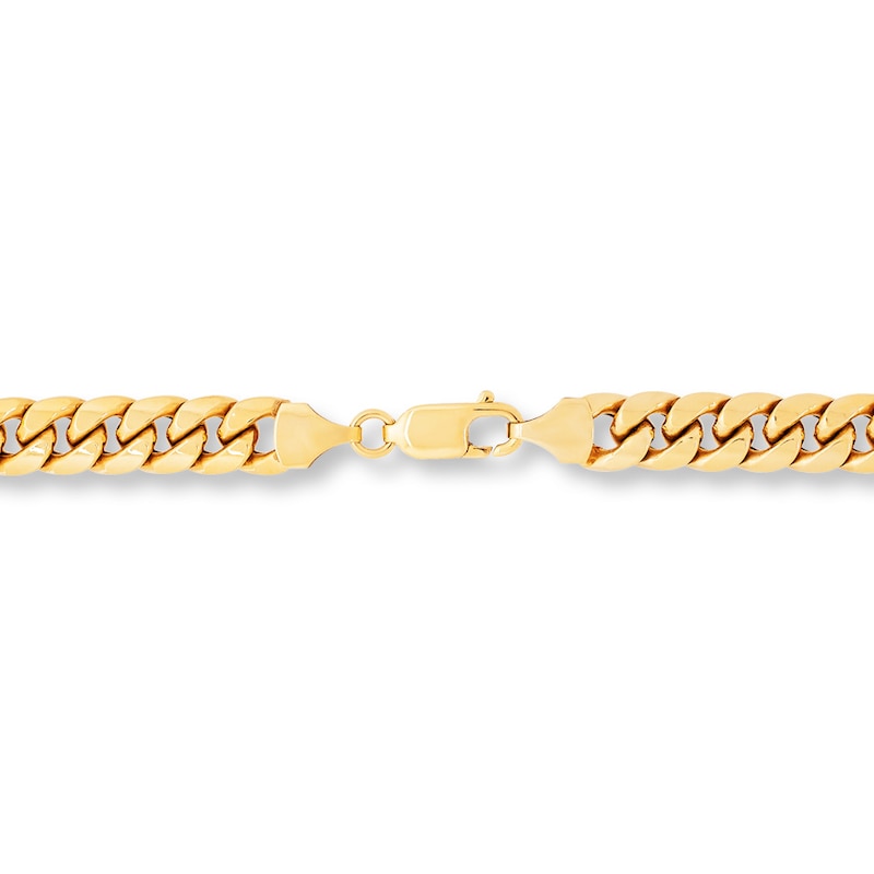 Hollow Miami Cuban Chain Necklace Yellow Gold Plated 22"