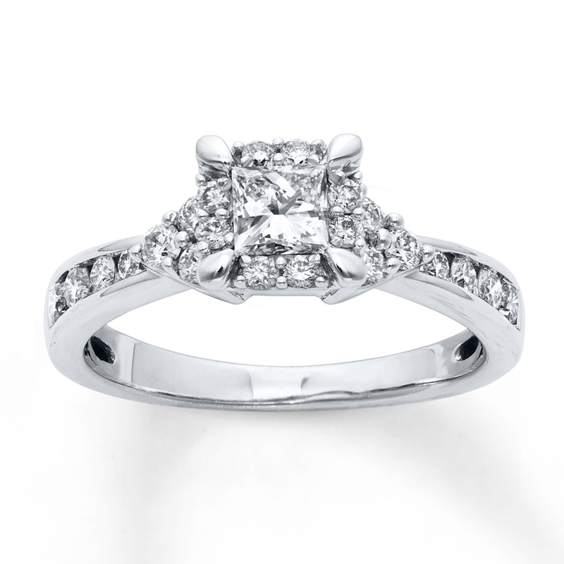 Diamond Engagement Ring 1 Carat tw Round-cut White Gold Plated