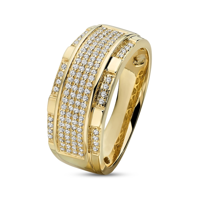 Men's Band 1/2 ct tw Diamonds Yellow Gold Plated
