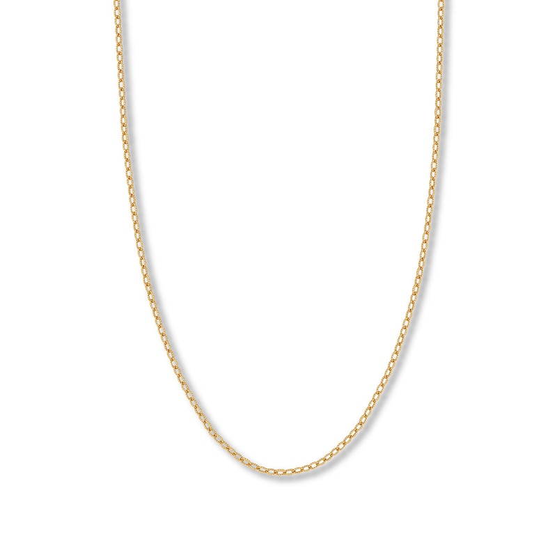 24" Solid Rolo Chain Yellow Gold Plated Appx. 2.15mm