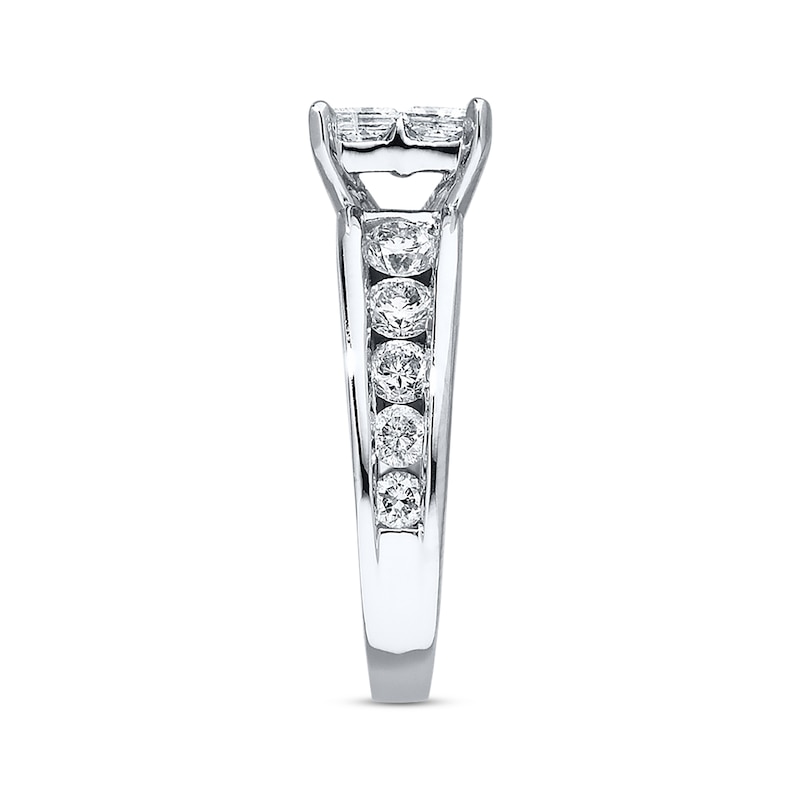 Diamond Engagement Ring 2-1/2 ct tw White Gold Plated