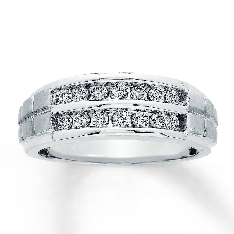 Ring 1/2 ct tw Diamonds White Gold Plated