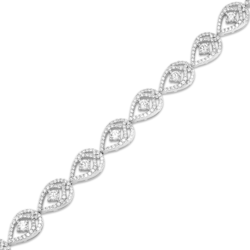 Love Entwined Diamond Link Bracelet 2-1/2 ct tw White Gold Plated 7"
