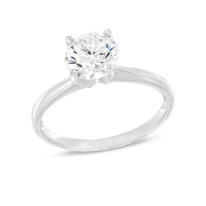 Certified Diamond Round-Cut Solitaire Engagement Ring 1-1/2 carats White Gold Plated