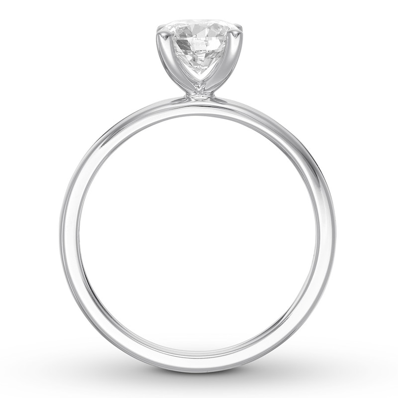 Certified Diamond Solitaire Ring 1 ct Round White Gold Plated