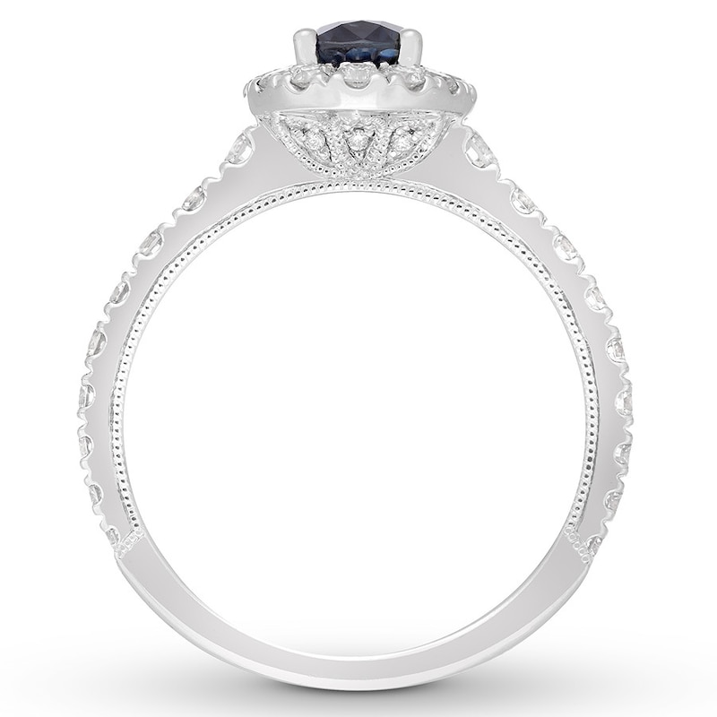 Neil Lane Oval-cut Sapphire Engagement Ring 7/8 ct tw Diamonds Gold Plated