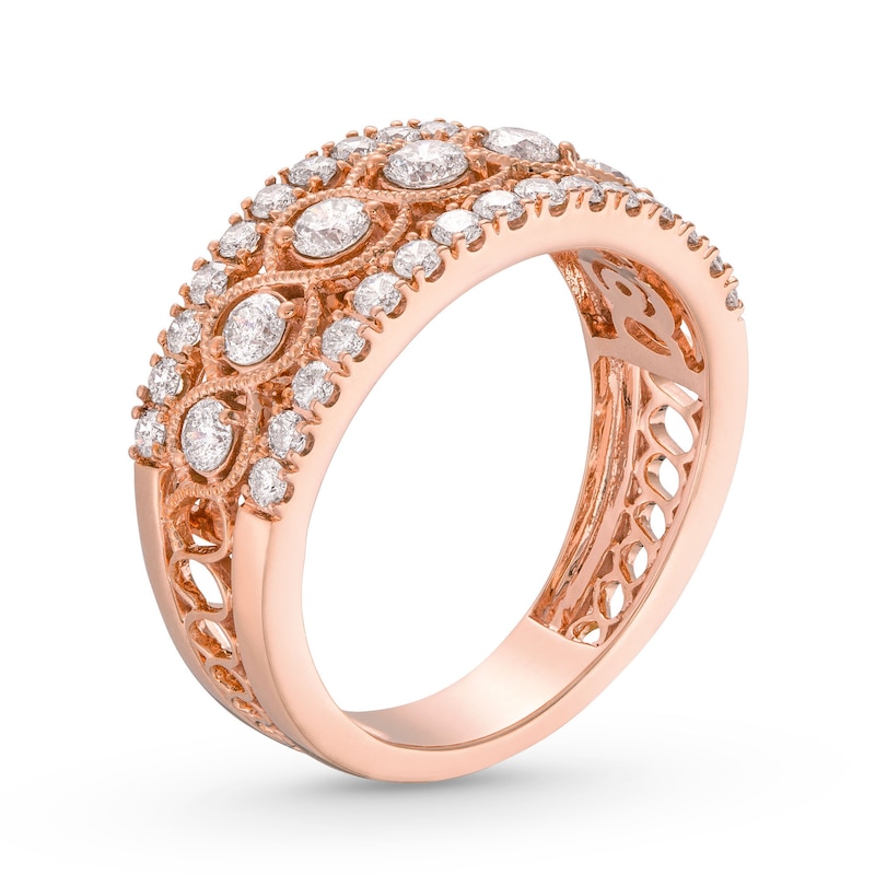 Diamond Anniversary Band 1 ct tw Round-cut Rose Gold Plated