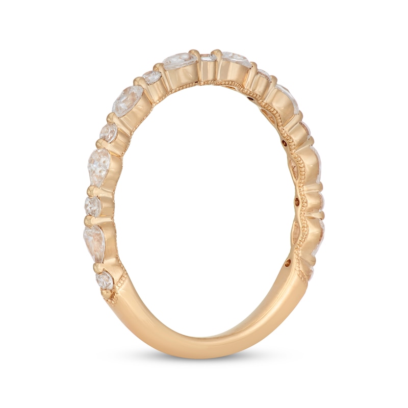 Neil Lane Premiere Pear-Shaped & Round-Cut Diamond Anniversary Band 5/8 ct tw Yellow Gold Plated