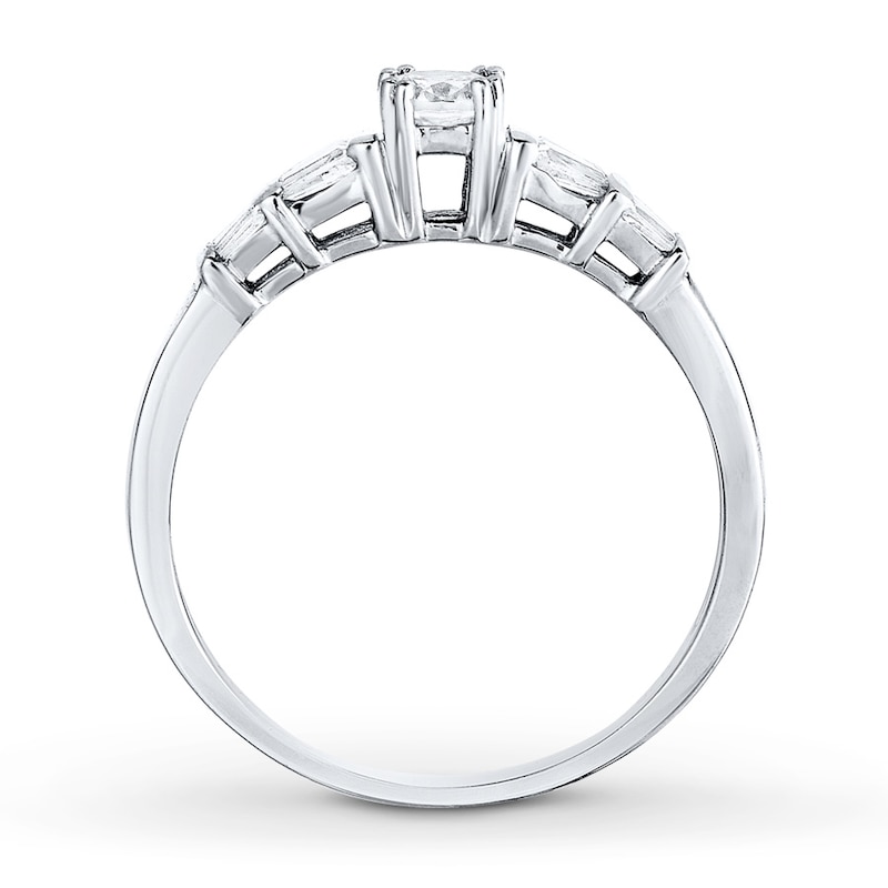 Diamond Engagement Ring 1/3 ct tw White Gold Plated