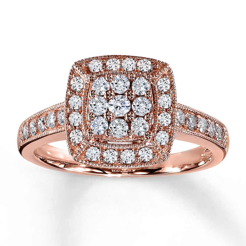 Diamond Ring 1/2 ct tw Rose Gold Plated