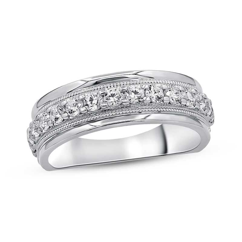 Men's Diamond Wedding Ring 1 ct tw Round-cut White Gold Plated