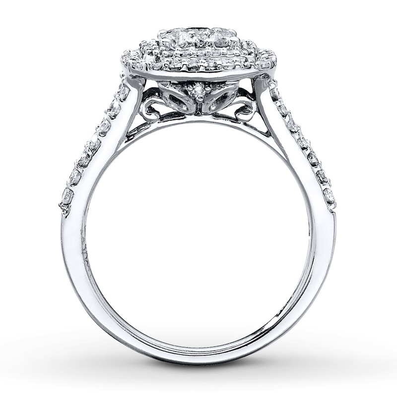 Ring 1 ct tw Diamonds White Gold Plated