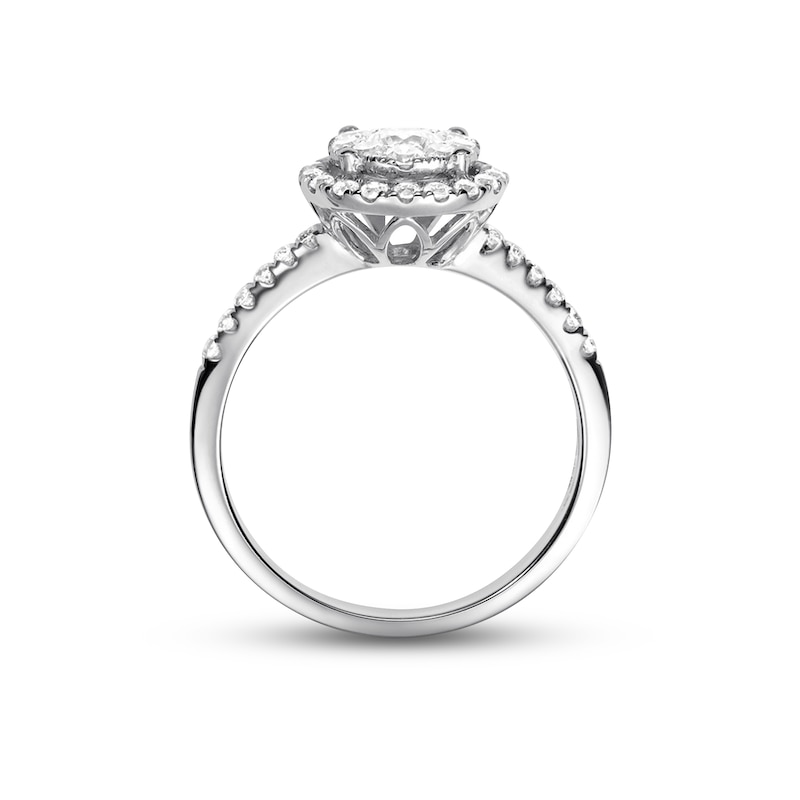 Diamond Engagement Ring 3/4 ct tw Round-cut White Gold Plated