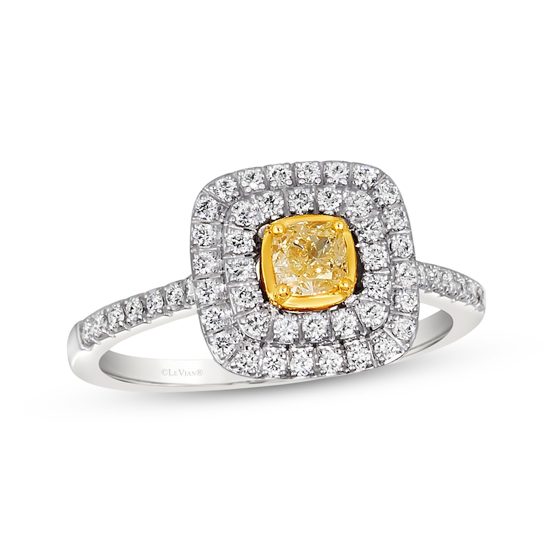 Le Vian Sunny Yellow Diamond Ring 5/8 ct tw Two-Tone Gold Plated