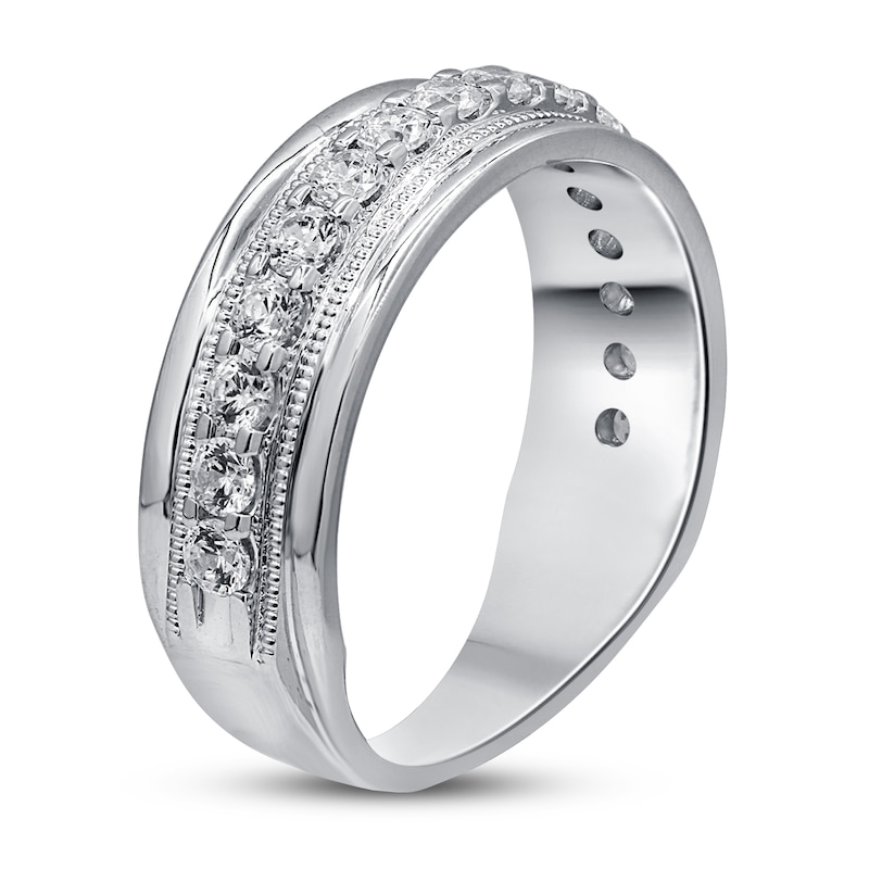 Men's Diamond Wedding Ring 1 ct tw Round-cut White Gold Plated