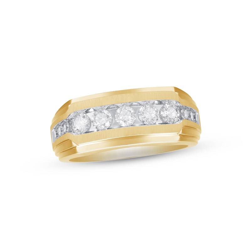 Men's Diamond Wedding Band 1 ct tw Yellow Gold Plated