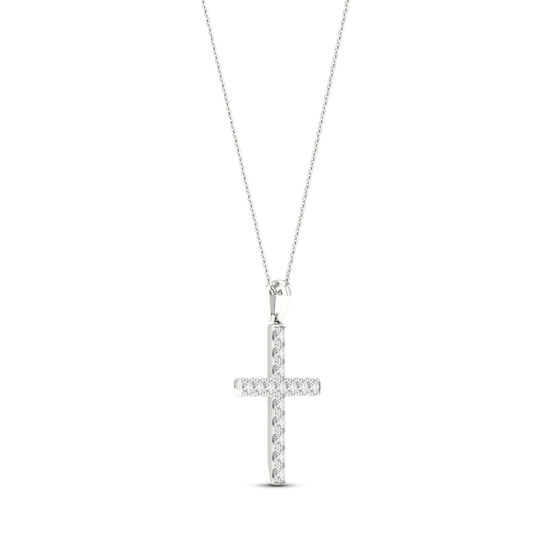 Lab-Created Diamonds by Cross Necklace 1-1/2 ct tw White Gold Plated 18"