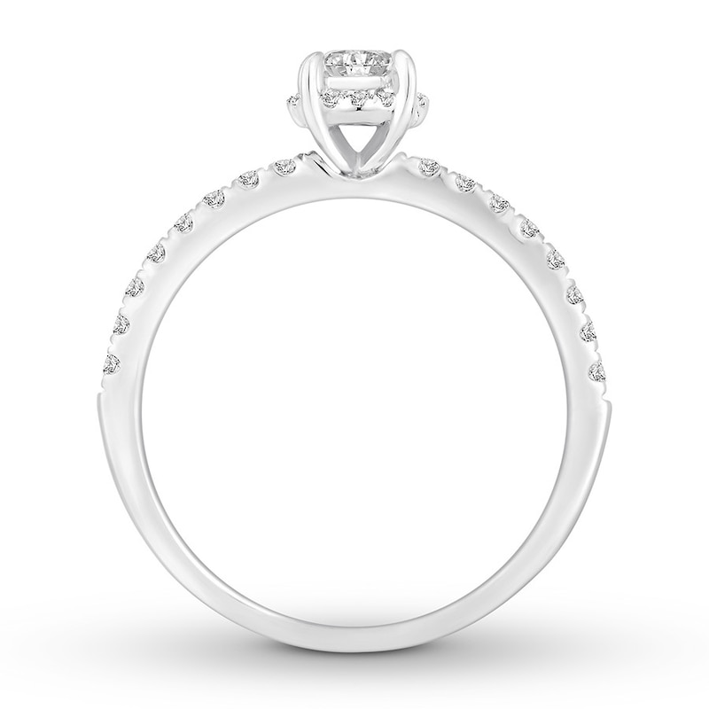 Diamond Engagement Ring 1/2 ct tw Round-cut White Gold Plated