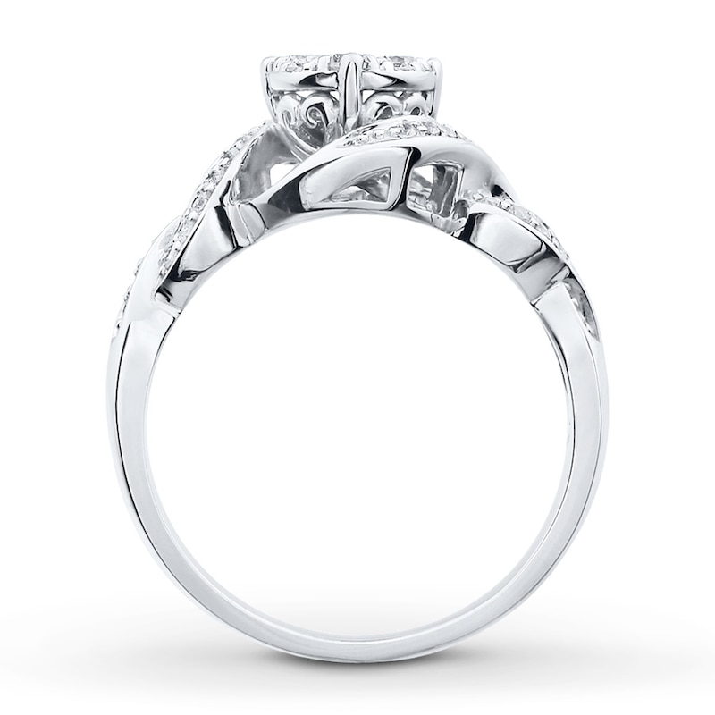 Diamond Engagement Ring 1/2 ct tw Round-Cut White Gold Plated