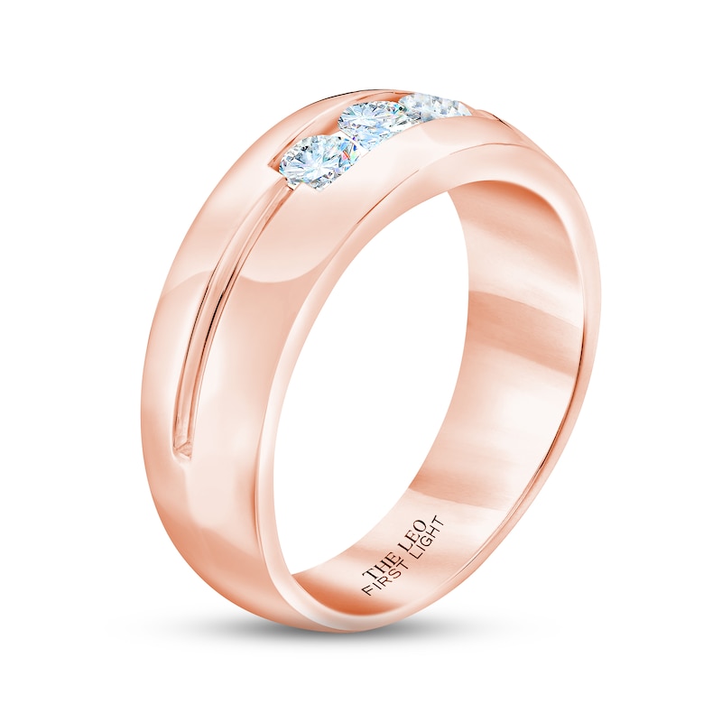 Men's THE LEO First Light Diamond Wedding Band 5/8 ct tw Rose Gold Plated