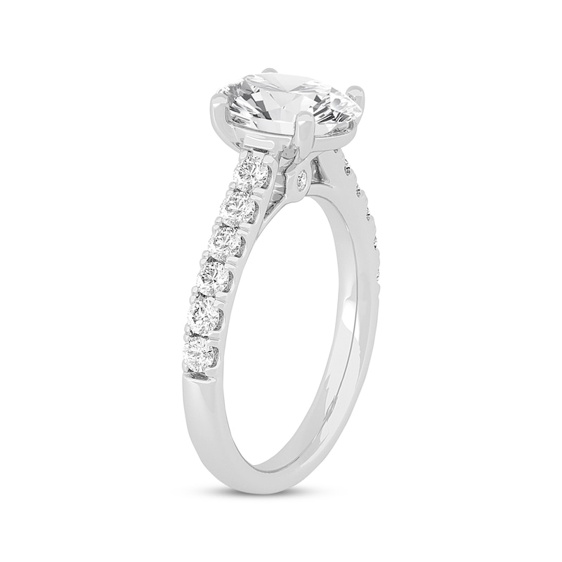 Lab-Created Diamonds by Oval-Cut Engagement Ring 2-1/2 ct tw White Gold Plated