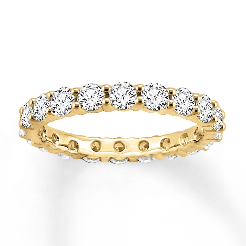 Diamond Eternity Ring 2 ct tw Round-cut Yellow Gold Plated
