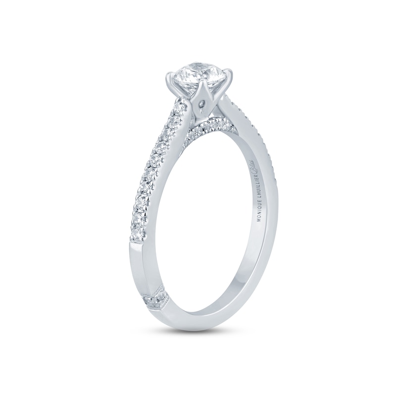 Monique Lhuillier Bliss Diamond Engagement Ring 5/8 ct tw Round-cut White Gold Plated