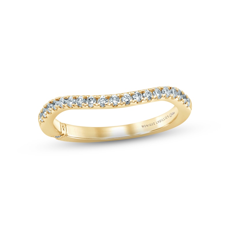 Monique Lhuillier Bliss Diamond Contour Anniversary Ring 1/4 ct tw Round-cut Yellow Gold Plated