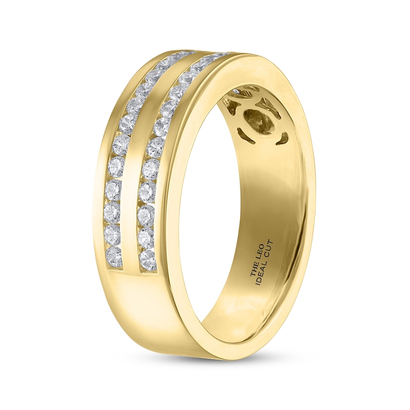 Men’s THE LEO Ideal Cut Diamond Wedding Band 3/4 ct tw Yellow Gold Plated