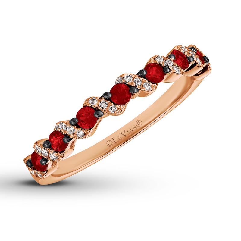 Le Vian Natural Ruby Ring 1/20 ct tw Diamonds Strawberry Gold Plated