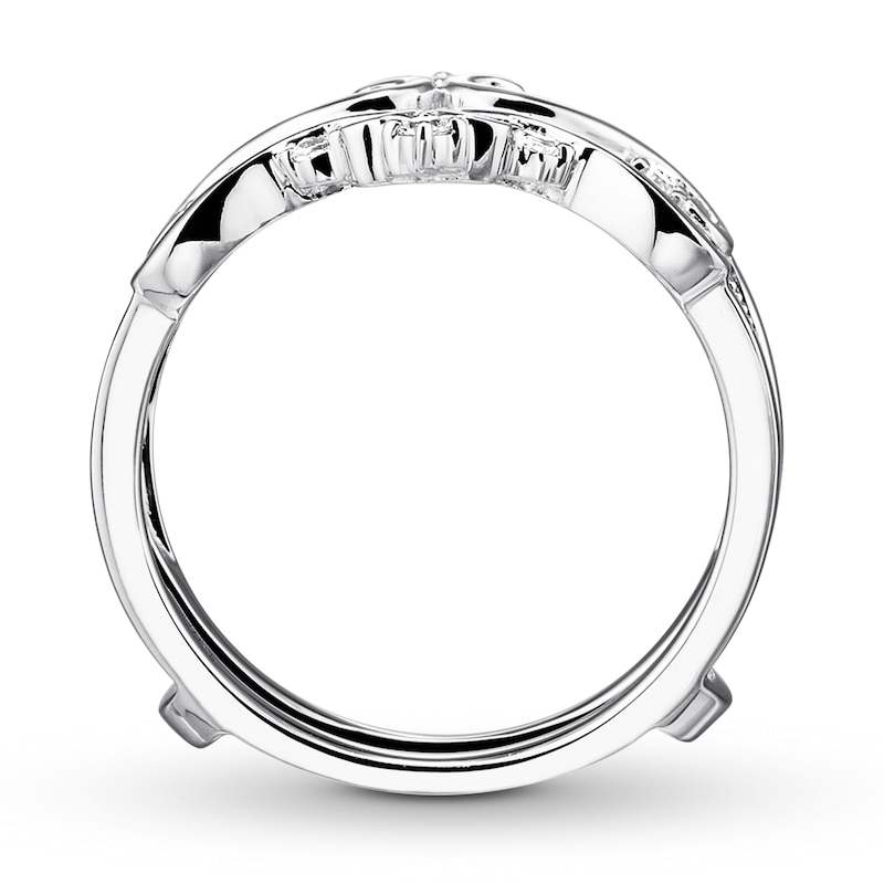 Diamond Insert Ring 1/4 ct tw Round-cut White Gold Plated