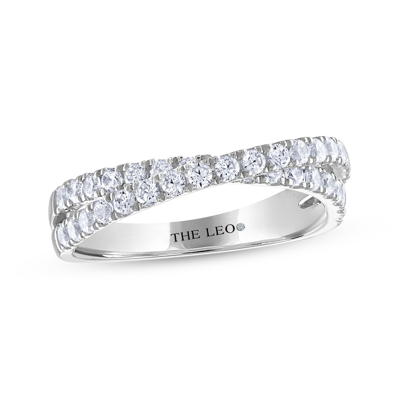 THE LEO Diamond Crossover Ring 3/4 ct tw White Gold Plated