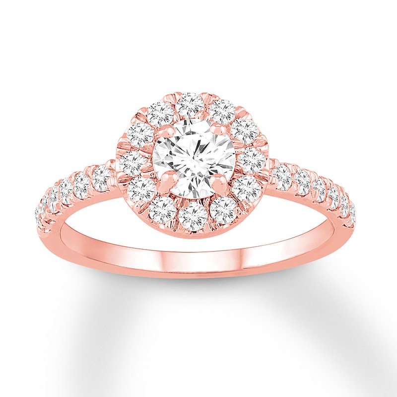 Diamond Engagement Ring 1 ct tw Round-cut Rose Gold Plated