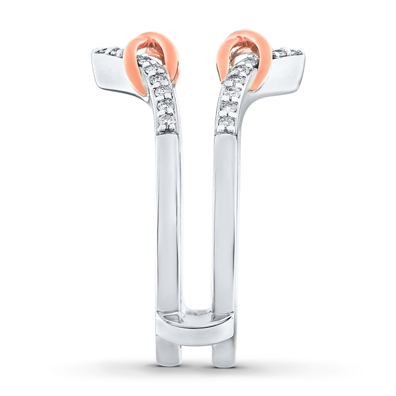 Diamond Enhancer Ring 1/5 ct tw Round-cut Two-Tone Gold Plated