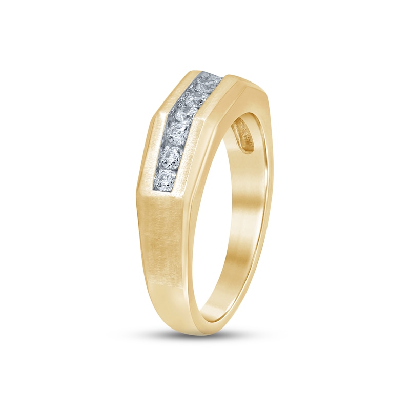 Men's Diamond Wedding Band 1/2 ct tw Round-cut Yellow Gold Plated