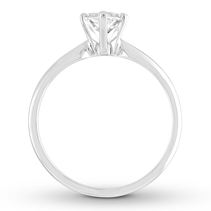 Diamond Solitaire Engagement Ring 1 Carat Pear White Gold Plated