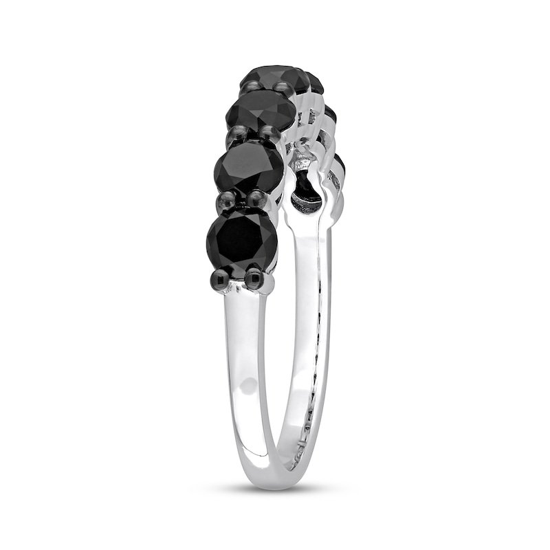 Black Diamond Anniversary Band 1-3/4 ct tw Round-cut White Gold Plated