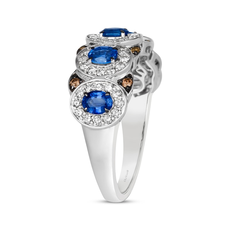 Le Vian Sapphire Ring 1/2 ct tw DIamonds Vanilla Gold Plated