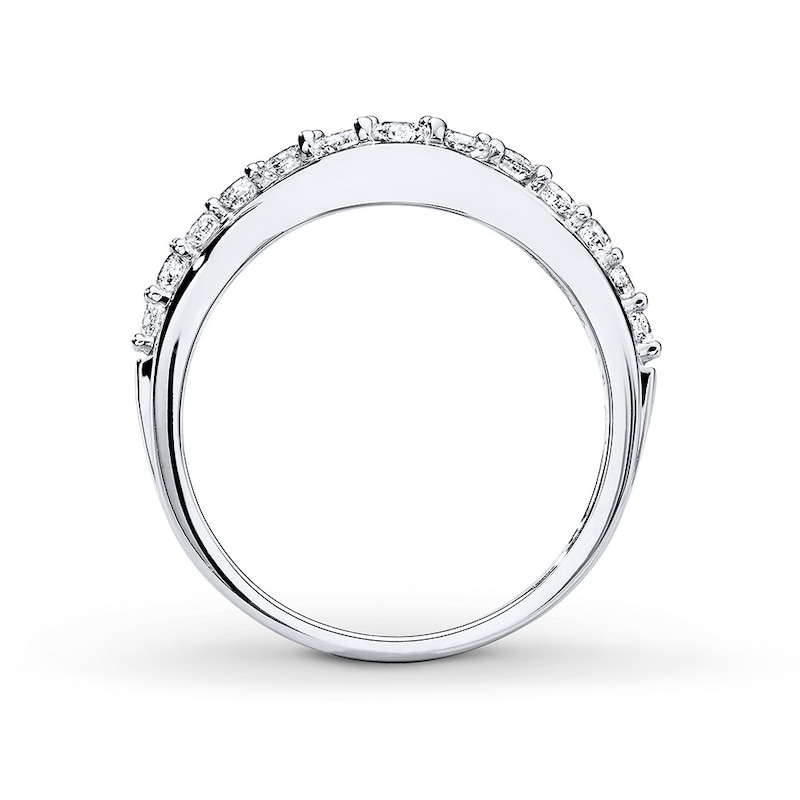 Diamond Contour Band 1/2 ct tw Round-cut White Gold Plated