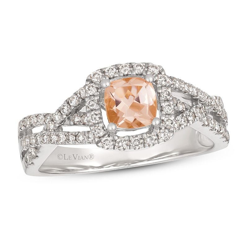 Le Vian Morganite Ring 3/8 ct tw Diamonds Vanilla Gold Plated