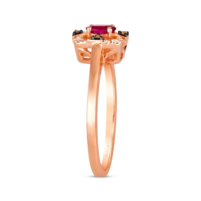 Le Vian Ruby Ring 1/10 ct tw Diamonds Strawberry Gold Plated