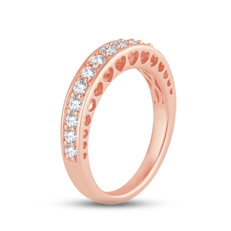 Diamond Anniversary Ring 1/2 ct tw Round-cut Rose Gold Plated